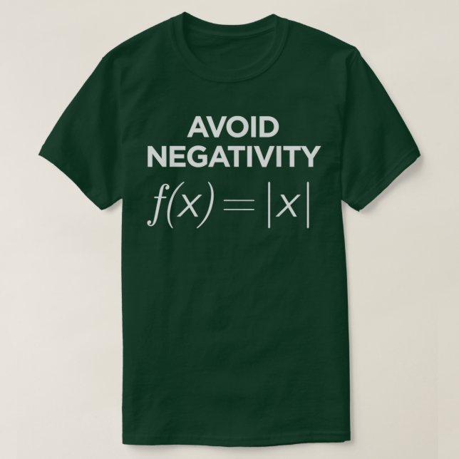 Avoid Negativity Math Equation Funny Math Teacher  T-Shirt (Design Front)