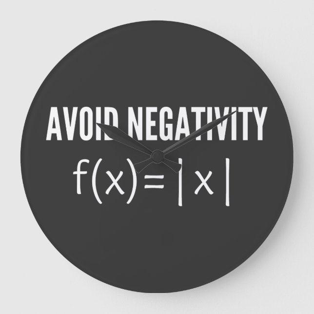 avoid negativity math equation large clock (Front)
