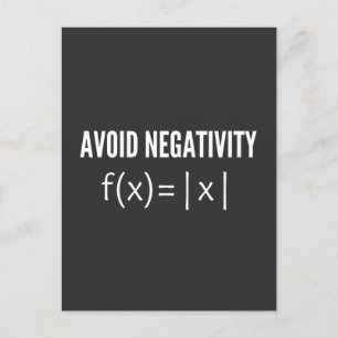 avoid negativity math equation postcard