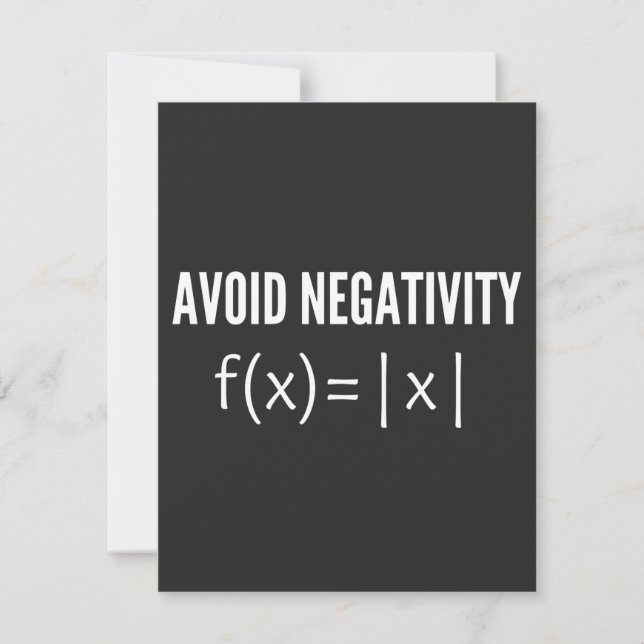avoid negativity math equation thank you card (Front)