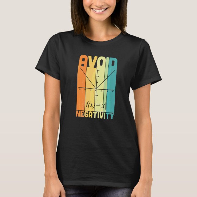 Avoid Negativity Math Teacher   Math Pun Equation T-Shirt (Front)