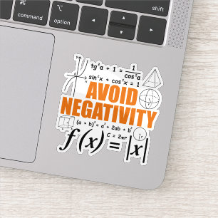 Avoid Negativity Teaching Typography Math Tutor Sticker