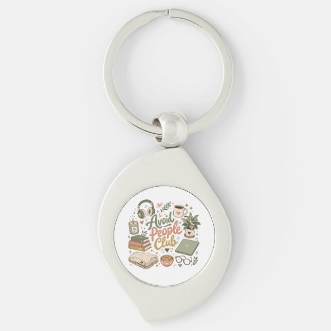 Avoid People Club Cozy Introvert Vibes Keychain (Front)