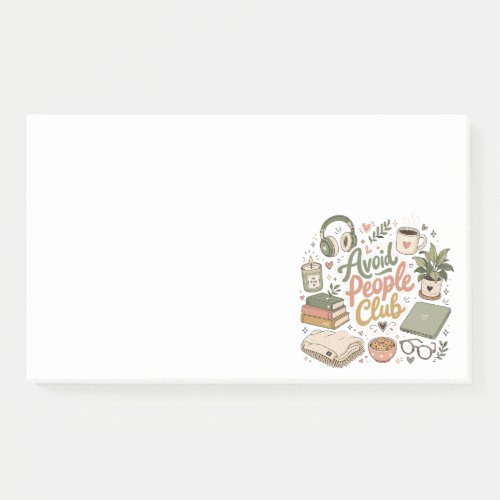 Avoid People Club Cozy Introvert Vibes Post-it Notes