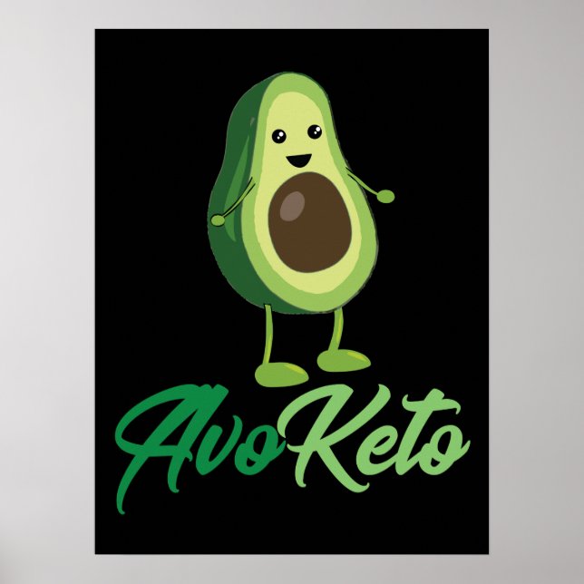 Avoketo - Funny Keto Avocado Poster (Front)