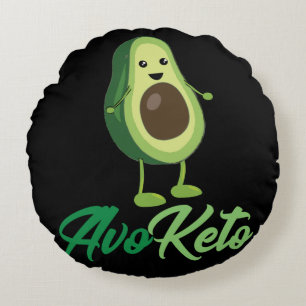 Avoketo - Funny Keto Avocado Round Pillow