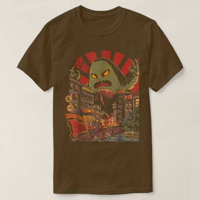 Avokiller Avocado Guacamole Kaiju Monster Japanese T-Shirt (Design Front)