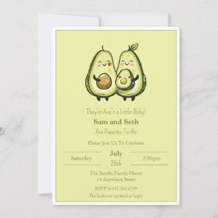 Avo'n a Baby Avocado Baby Shower Invitation