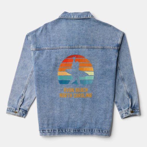 Avon Beach  North Carolina Sasquatch Souvenir  Denim Jacket