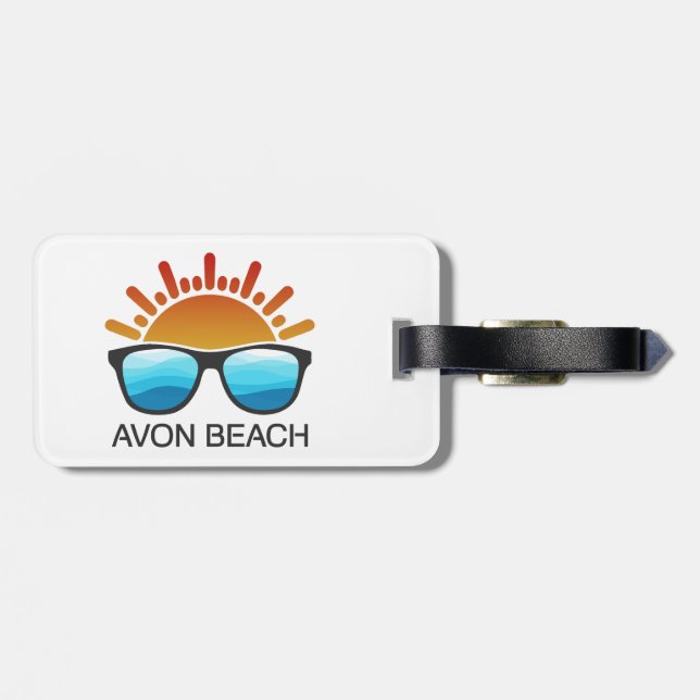 Avon Beach North Carolina Sunglasses Luggage Tag (Back Horizontal)