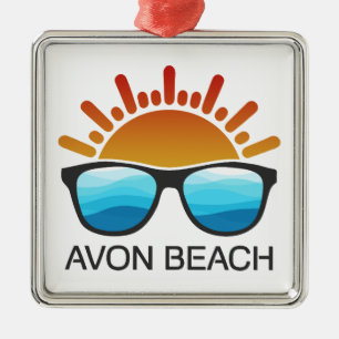 Avon Beach North Carolina Sunglasses Metal Ornament