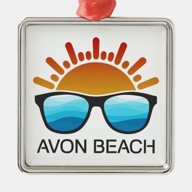Avon Beach North Carolina Sunglasses Metal Ornament (Front)