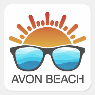 Avon Beach North Carolina Sunglasses Square Sticker