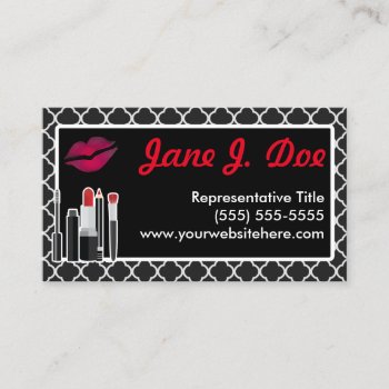 Avon Black Cosmetic Kiss Business Card by hkimbrell at Zazzle