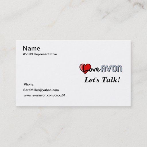 Customizable AVON Bussiness Card Business Card Templates