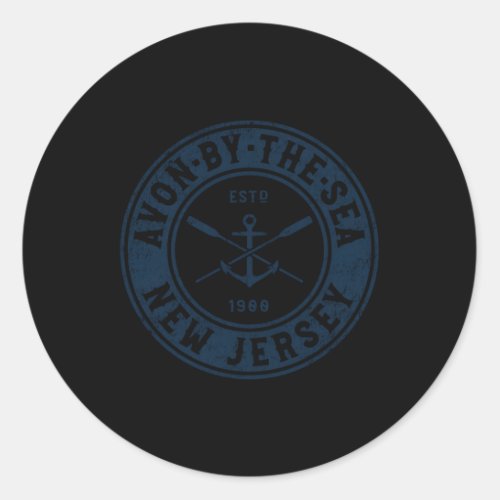 Avon_By_The_Sea New Jersey Nj Boat Anchor Oars Classic Round Sticker