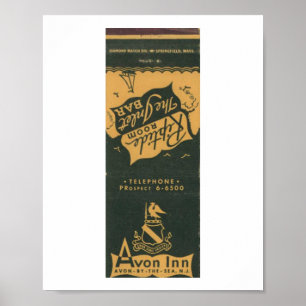 Avon by the Sea NJ, Avon Inn 1950s Matchbook Poster