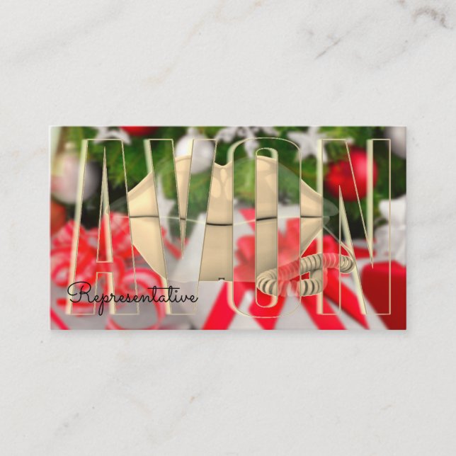 Avon Christmas personalized aesthetic Business Card (Front)