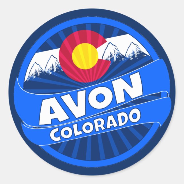 Avon Colorado mountain burst sticker (Front)