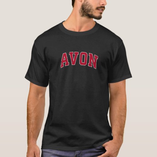 Avon Connecticut CT Vintage Sports Design Red Desi T_Shirt