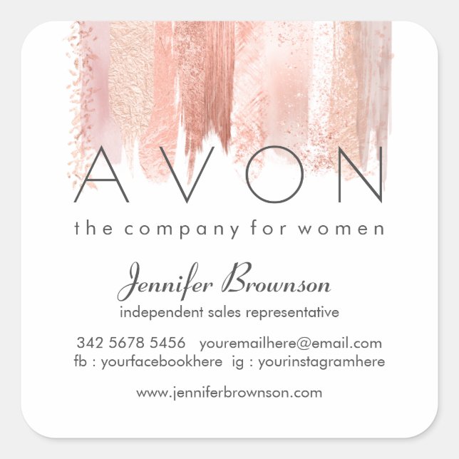 Avon Independent Consultant Makeup Square Sticker (Front)