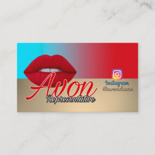 Avon Instagram logo gold and silver aesthetic Busi Business Card