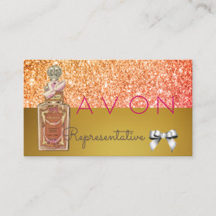 Avon Instagram logo pink gold glam Business Card