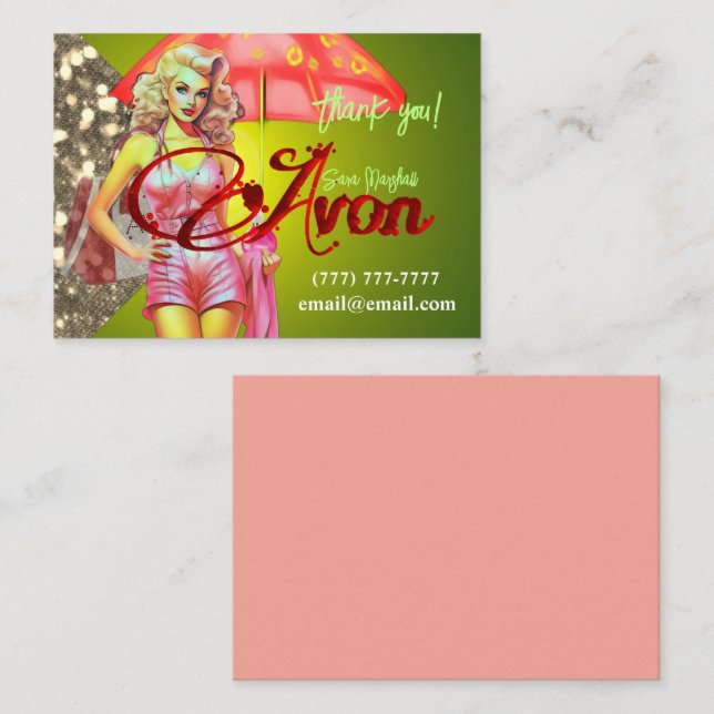 Avon Party Thank You  Note Card (Front/Back)