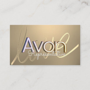 Avon personalized gold business card
