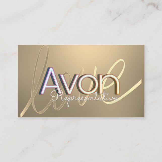 Avon personalized gold business card (Front)