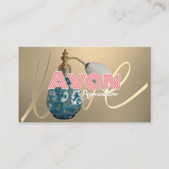 Avon personalized gold business card (Front)