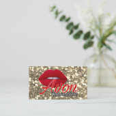 Avon Representative gold glitter Business Card (Standing Front)