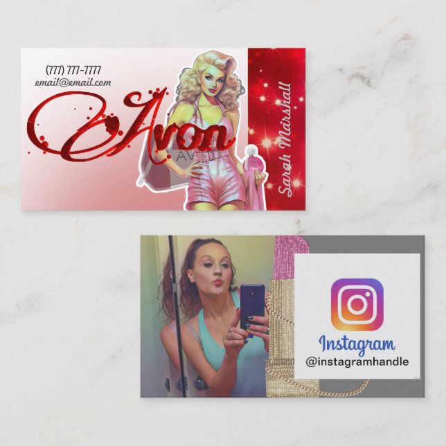 Avon Representative Instagram Business Card (Front/Back)