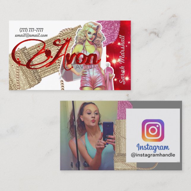 Avon Representative Instagram Business Card (Front/Back)