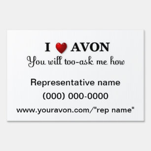 Avon representative large yard sign