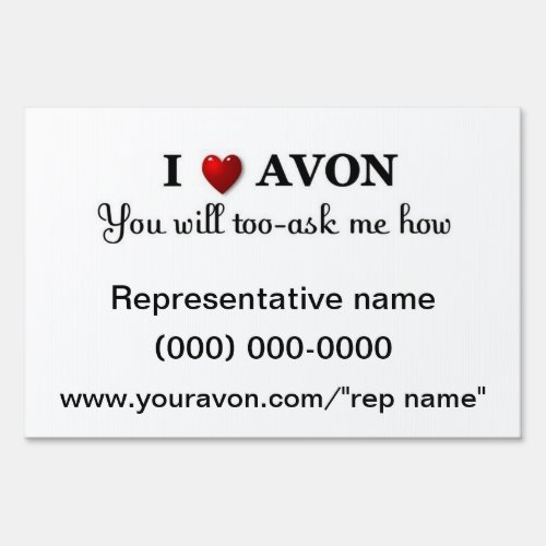 Avon representative large yard sign