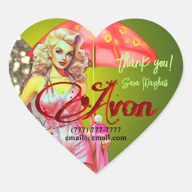 Avon Representative Thank You  Heart Sticker (Front)