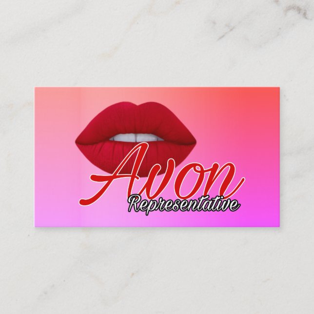 Avon Representative with Pink Business Card (Front)