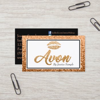 Avon Rose Gold Beauty Lips Business Card by hkimbrell at Zazzle