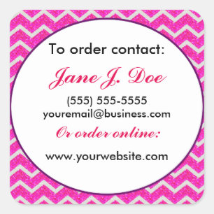 Avon Sales Brochure Stickers, Pink Chevron Square Sticker