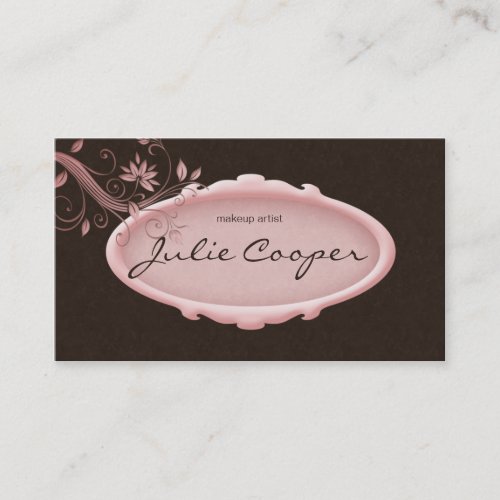 Avon Salon Business Card Spa Floral Pink