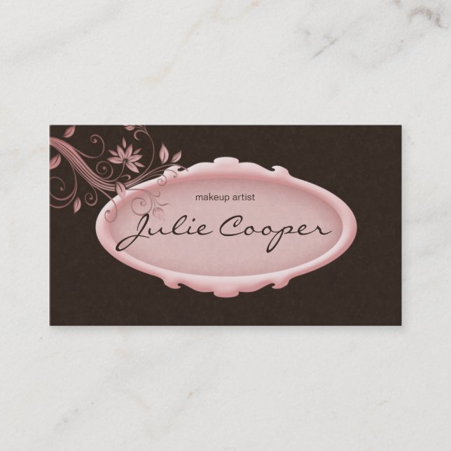Avon Salon Business Card Spa Floral Pink (Front)