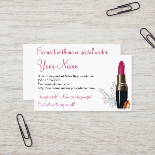 Avon Social Media White Business Card