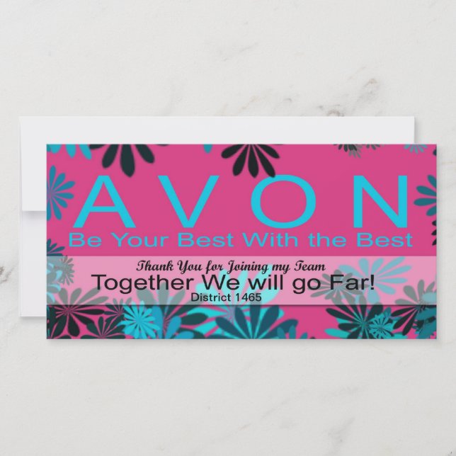 AVON Thank YOU for Joining my Team Card (Front)
