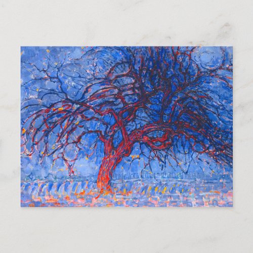 Avond Evening The Red Tree _ Piet Mondrian _ Postcard