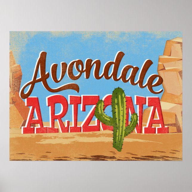 Avondale Arizona Vintage Travel Poster (Front)