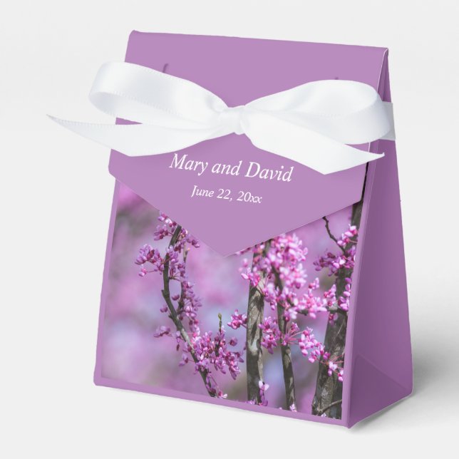 Avondale Redbud Art Wedding Favor Boxes (Front Side)