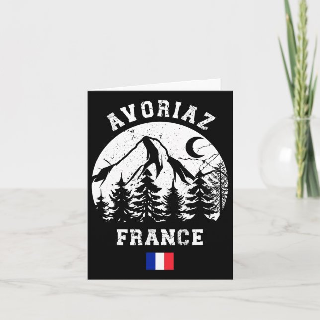 Avoriaz France Alps Ski Resort Alpine Skiing Frenc Card (Front)
