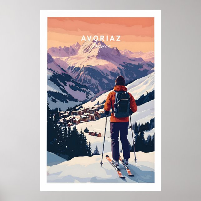Avoriaz French Ski Poster Skiing Wall Art 1 (Front)