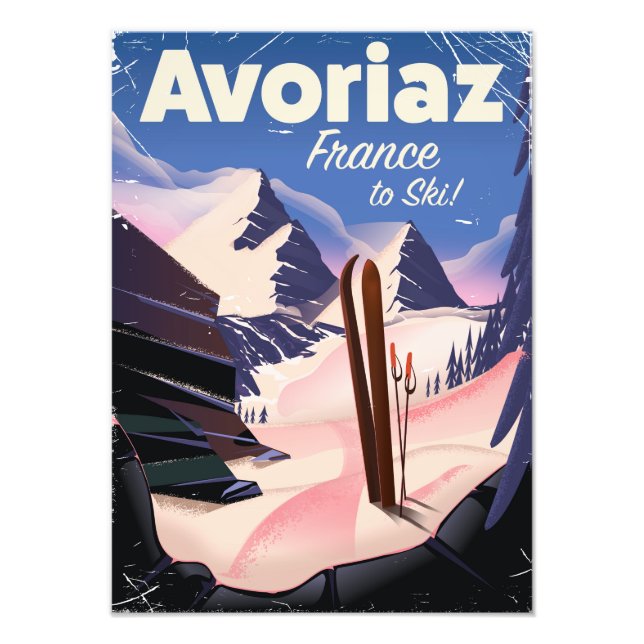 Avoriaz, French Ski travel poster (Front)